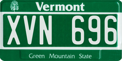 VT license plate XVN696