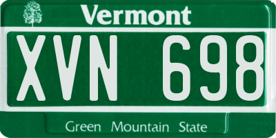 VT license plate XVN698
