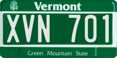 VT license plate XVN701