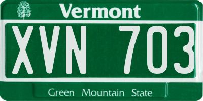 VT license plate XVN703