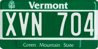 VT license plate XVN704