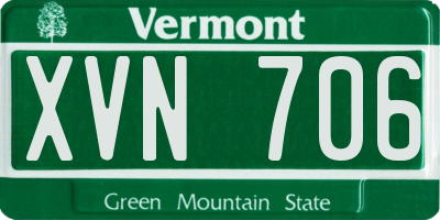 VT license plate XVN706