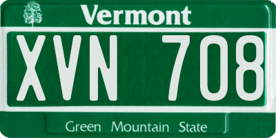 VT license plate XVN708