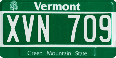 VT license plate XVN709