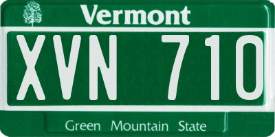 VT license plate XVN710