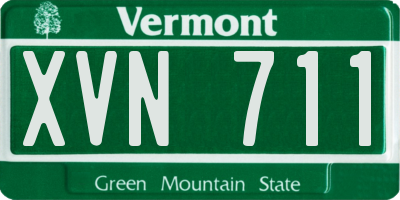 VT license plate XVN711