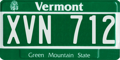 VT license plate XVN712
