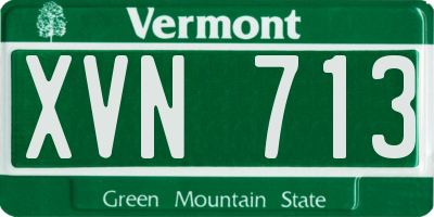 VT license plate XVN713