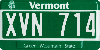 VT license plate XVN714