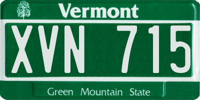 VT license plate XVN715