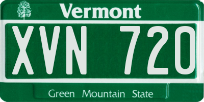 VT license plate XVN720