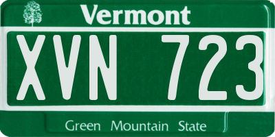 VT license plate XVN723