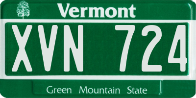 VT license plate XVN724