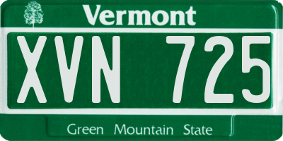 VT license plate XVN725