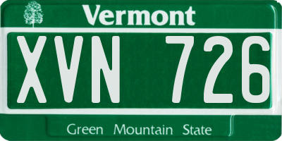 VT license plate XVN726