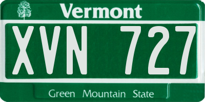VT license plate XVN727
