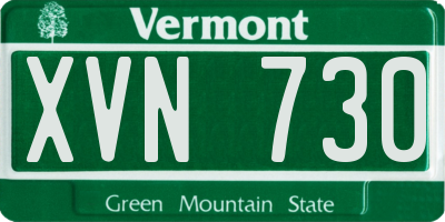VT license plate XVN730