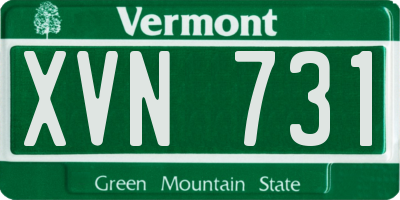 VT license plate XVN731