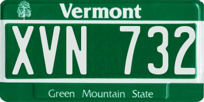 VT license plate XVN732