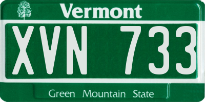 VT license plate XVN733