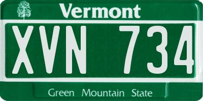 VT license plate XVN734