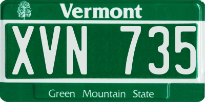 VT license plate XVN735