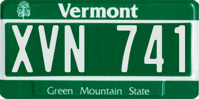 VT license plate XVN741