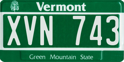 VT license plate XVN743