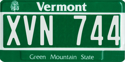 VT license plate XVN744