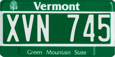 VT license plate XVN745