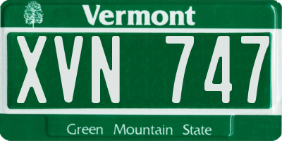 VT license plate XVN747