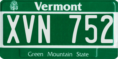 VT license plate XVN752