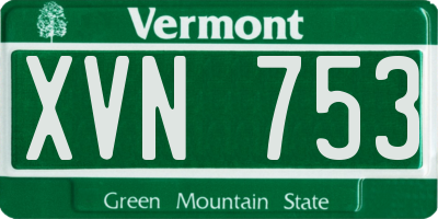 VT license plate XVN753