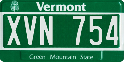 VT license plate XVN754