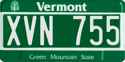 VT license plate XVN755