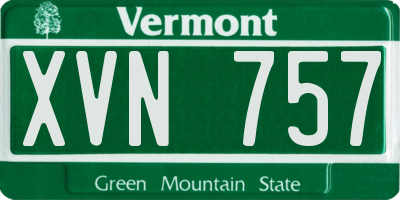 VT license plate XVN757