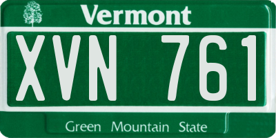 VT license plate XVN761