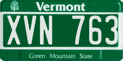 VT license plate XVN763