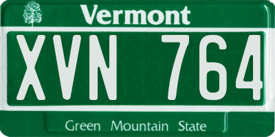 VT license plate XVN764