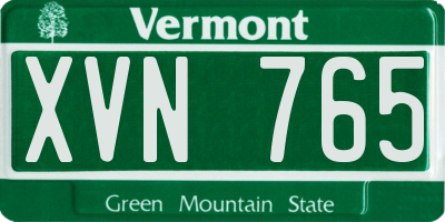 VT license plate XVN765