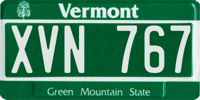 VT license plate XVN767