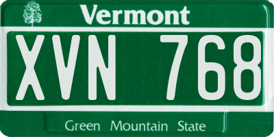 VT license plate XVN768
