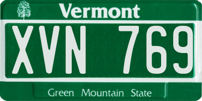 VT license plate XVN769