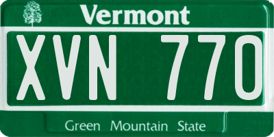 VT license plate XVN770
