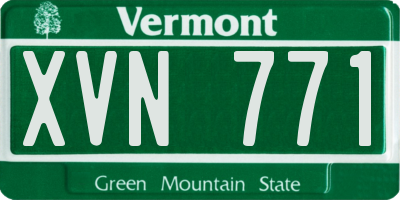 VT license plate XVN771