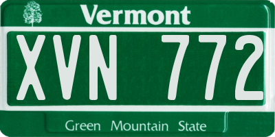 VT license plate XVN772