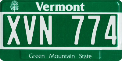 VT license plate XVN774
