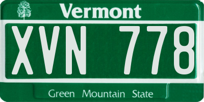 VT license plate XVN778