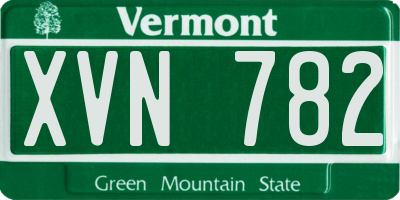 VT license plate XVN782