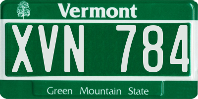 VT license plate XVN784